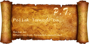 Poliak Tonuzóba névjegykártya